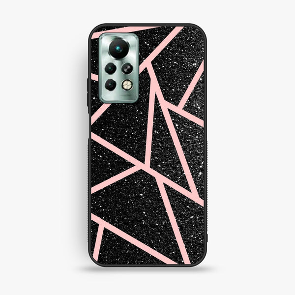 Infinix Note 11 Pro - Black Sparkle Glitter With Rosegold - Premium Metal Printed Soft Bumper Shock Proof Case