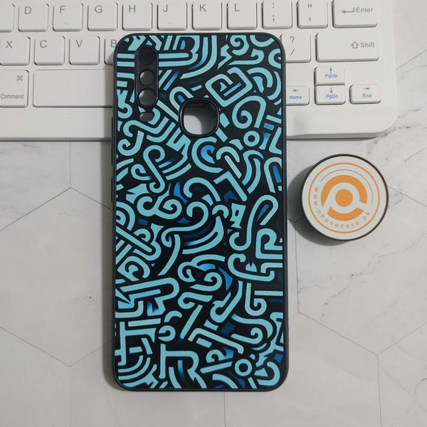 vivo y15/y17/y12 - Doodle Design- Premium Printed Glass soft Bumper shock Proof Case CS-24296