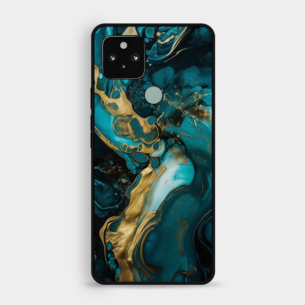 Google Pixel 4a 5G - Liquid Marble Design 3 - Premium Metal Printed Soft Bumper Shock Proof Case