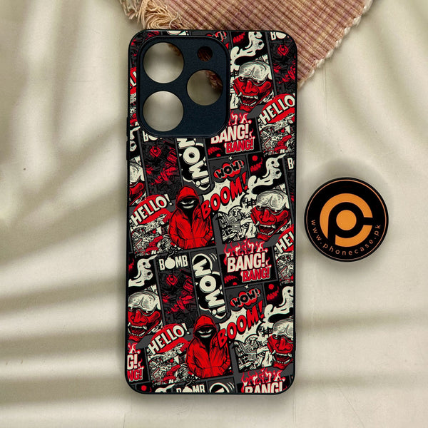 Realme Note 70 - Boom Red - Premium Metal Printed Soft Bumper Shock Proof Case