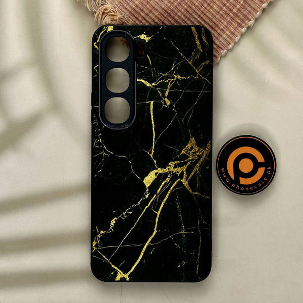 Vivo Y21d - Black Marble Design 3 - Premium Metal Printed Soft Bumper Shock Proof Case