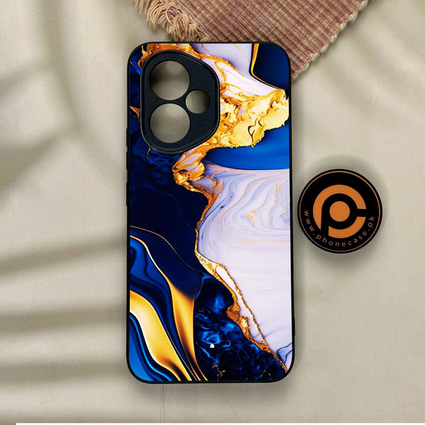 Honor 400 - Blue Golden Marble - Premium Metal Printed Soft Bumper Shock Proof Case
