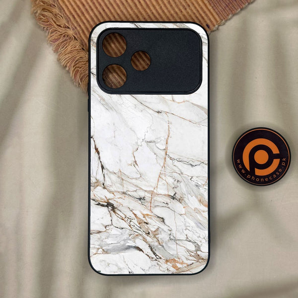 Oppo A6C - White Design 6 - Premium Metal Printed Soft Bumper Shock Proof Case