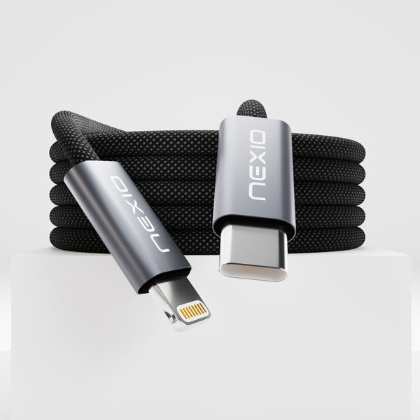 NEXIO FLARE 27W USB-C to Lightning Fast Charging Cable (1.0m) - Angle 1