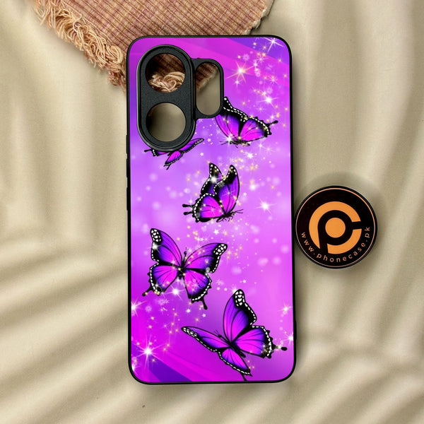 Vivo V60 - Butterflies Design 8 - Premium Metal Printed Soft Bumper Shock Proof Case