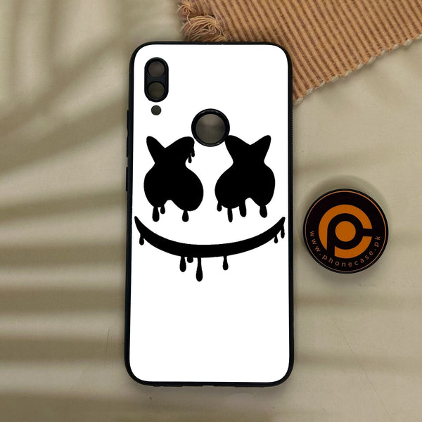 Redmi Note 7 - Marshmello Face - Premium Metal Printed Soft Bumper Shock Proof Case