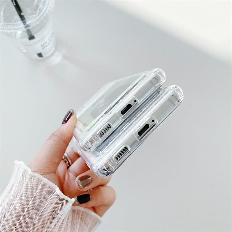 iPhone 15 Pro Wallet Card Holder Transparent Slot ShockProof Case