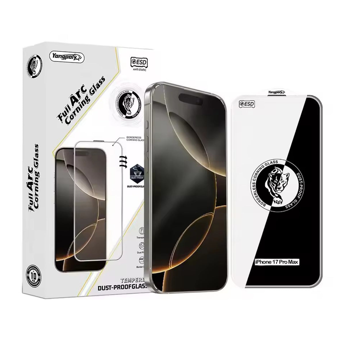 iPhone 17 Pro Max - 3D Borderless Tempered Glass Screen Protector – 9H ...