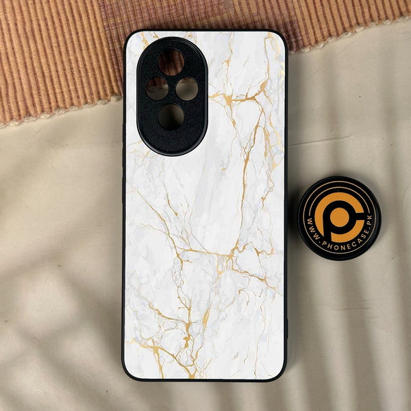 Honor 200 - White Design 8 - Premium Metal Printed Soft Bumper Shock Proof Case