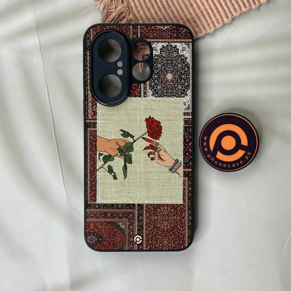 Vivo X200 FE - Persian Calligraphy Art 43 - Rose Motif - Premium Metal Printed soft Bumper Shock Proof Case  CS-43006