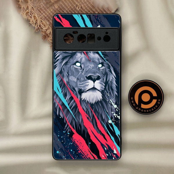 Google Pixel 6 Pro - Abstract Animated Lion - Premium Metal Printed Soft Bumper Shock Proof Case