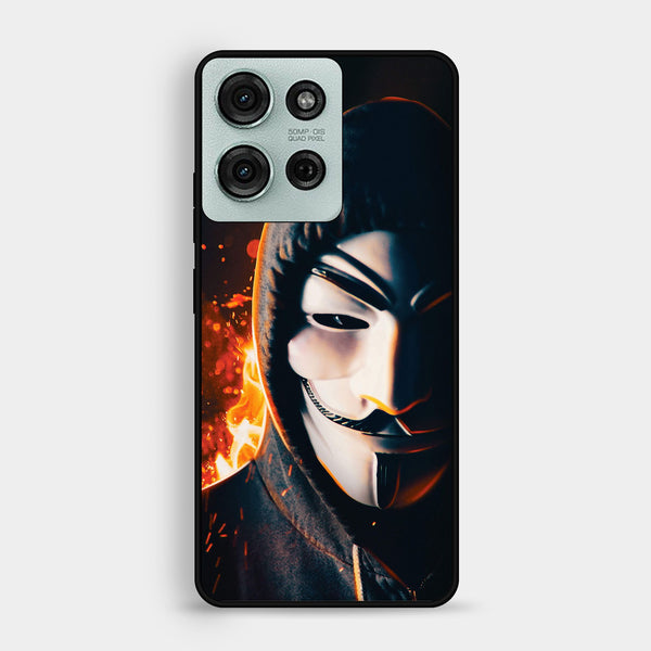 Motorola Moto G75 - Anonymous 2.0 Design 6 - Premium Metal Printed Soft Bumper Shock Proof Case