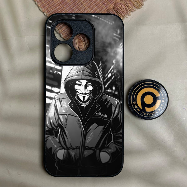 Honor 600 Lite - Anonymous 2.0 Design 1 - Premium Metal Printed Soft Bumper Shock Proof Case