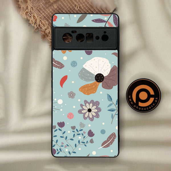 Google Pixel 6 Pro - Floral Series Design 5 - Premium Metal Printed Soft Bumper Shock Proof Case