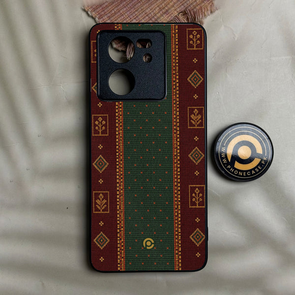 Redmi K60 Ultra - Classic Weave Design 10 - Premium Metal Printed Soft Bumper Shock Proof Case
