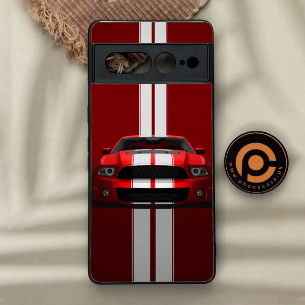 Google Pixel 7 Pro - Muscle Racing Car - Premium Metal Printed Soft Bumper Shock Proof Case