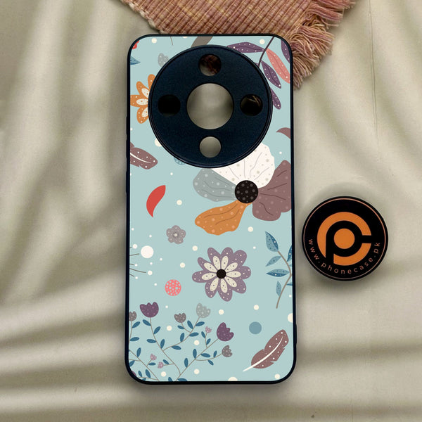 Honor x9d - Floral Series Design 5 - Premium Metal Printed Soft Bumper Shock Proof Case