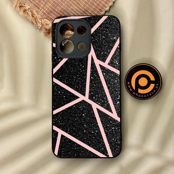 OnePlus 13T - Black Sparkle Glitter With Rosegold - Premium Metal Printed Soft Bumper Shock Proof Case