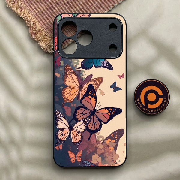 Tecno Spark 50 - Butterflies Design 6 - Premium Metal Printed Soft Bumper Shock Proof Case