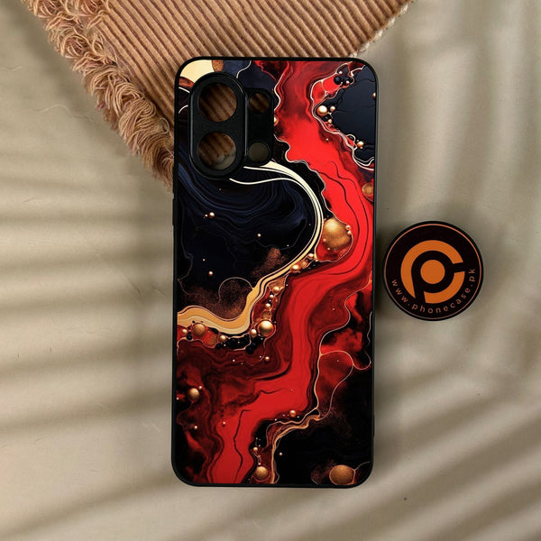 Tecno Spark Go 3 - Red Gold Marble - Premium Metal Printed Soft Bumper Shock Proof Case