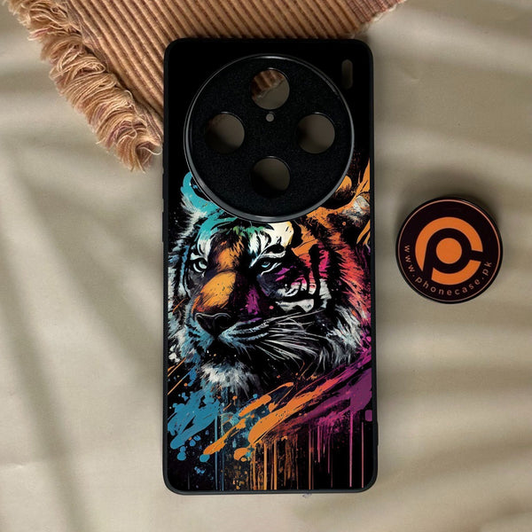 Vivo x100 Pro - Tiger 2.0 Design 9 - Premium Metal Printed Soft Bumper Shock Proof Case