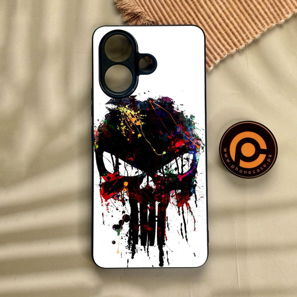Vivo V60 Lite  - Punisher Skull Design - Premium Metal Printed Soft Bumper Shock Proof Case