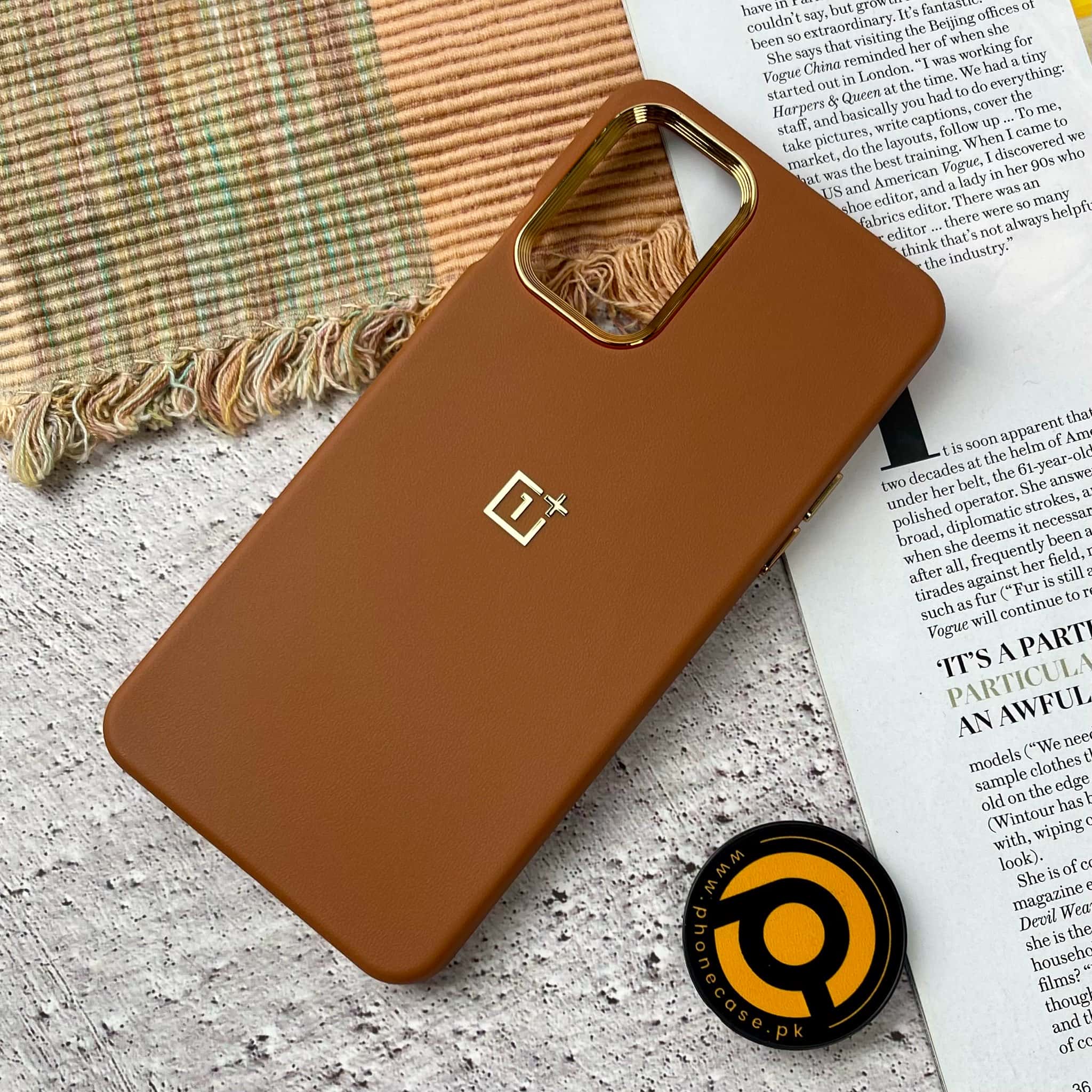 OnePlus 8T/ 9R Premium Dual layer Leather Feel Electroplated Case