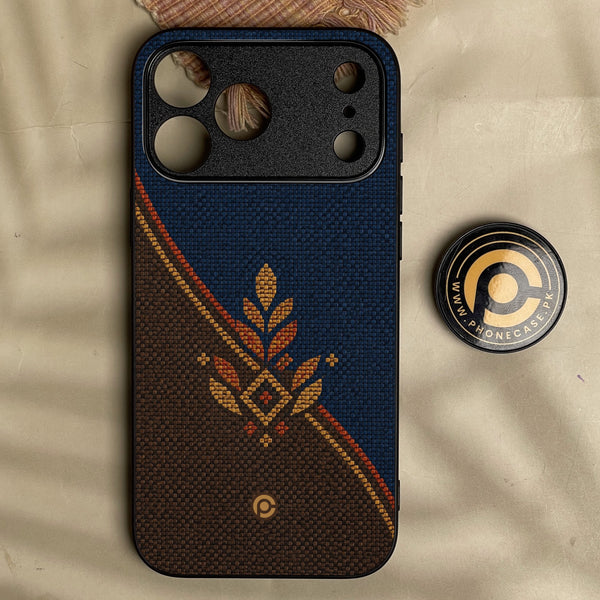 Iphone 18 Pro - Classic Weave Design 6 - Premium Metal Printed Soft Bumper Shock Proof Case