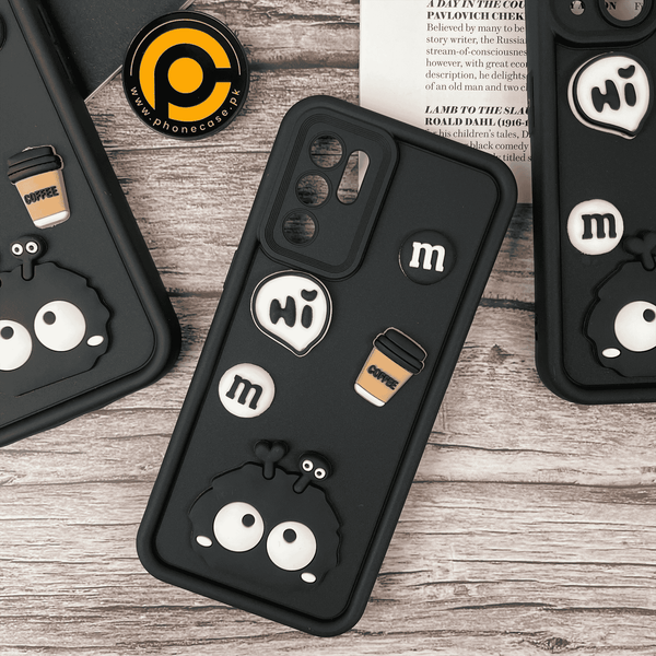 OPPO Reno 6 4G Cute 3D Briquette m&m icons Liquid silicon Case