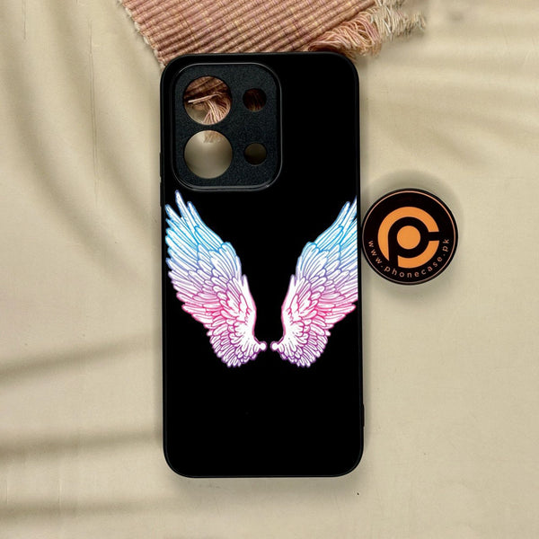 Xiaomi Poco C85 - Angel Wings Design 8 - Premium Metal Printed Soft Bumper Shock Proof Case