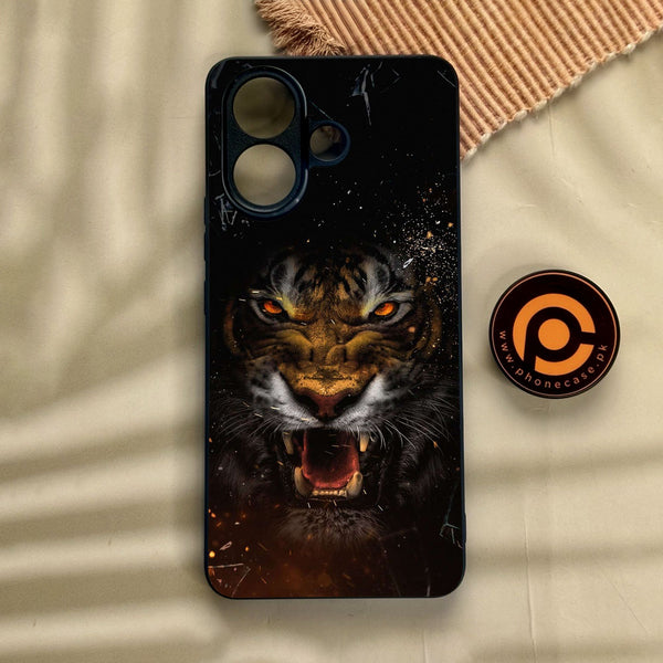 Vivo V60 Lite  - Tiger Design 9 - Premium Metal Printed Soft Bumper Shock Proof Case