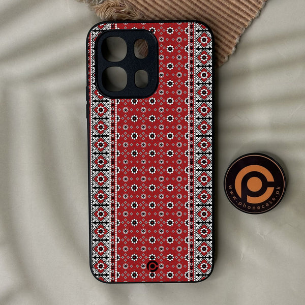 Oppo A6K - Ajrak Design 12 - Premium Metal Printed Soft Bumper Shock Proof Case