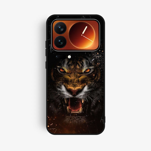 Xiaomi 17 Pro Max - Tiger Design 9 - Premium Metal Printed Soft Bumper Shock Proof Case