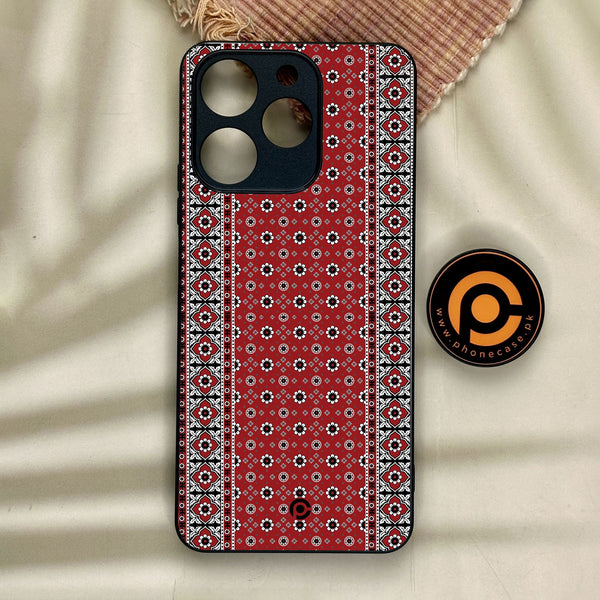 Realme Note 70 - Ajrak Design 12 - Premium Metal Printed Soft Bumper Shock Proof Case