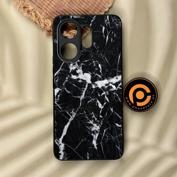 Vivo V60 - Black Marble Design 6 - Premium Metal Printed Soft Bumper Shock Proof Case