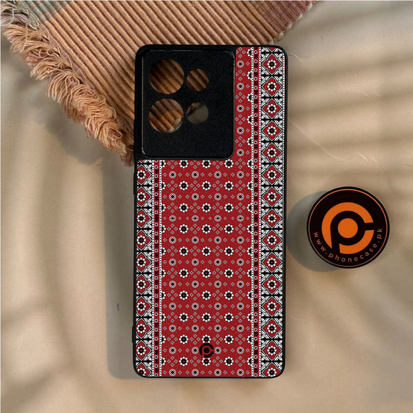Motorola Edge 50 - Ajrak Design 12 - Premium Metal Printed Soft Bumper Shock Proof Case