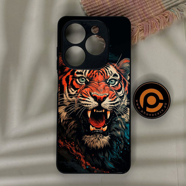 Infinix Smart 10 HD - Tiger 2.0 Design 3 - Premium Metal Printed Soft Bumper Shock Proof Case