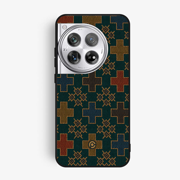 Oneplus 12 - Classic Weave Design 8 - Premium Metal Printed Soft Bumper Shock Proof Case