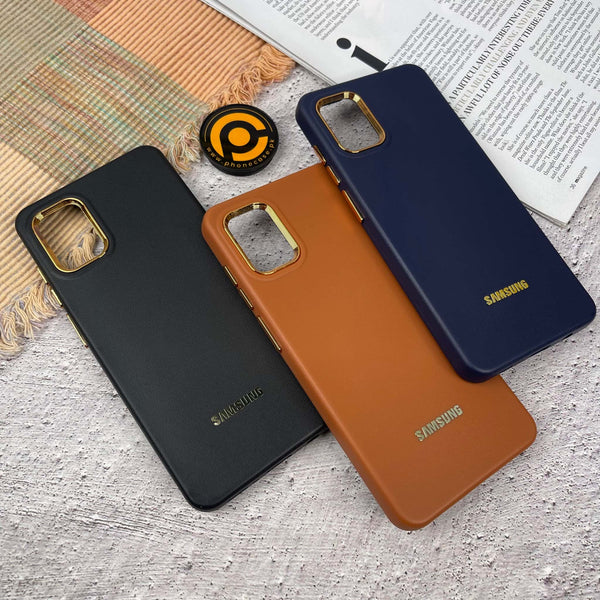 Galaxy A71 Premium Dual layer Leather Feel Electroplated Case