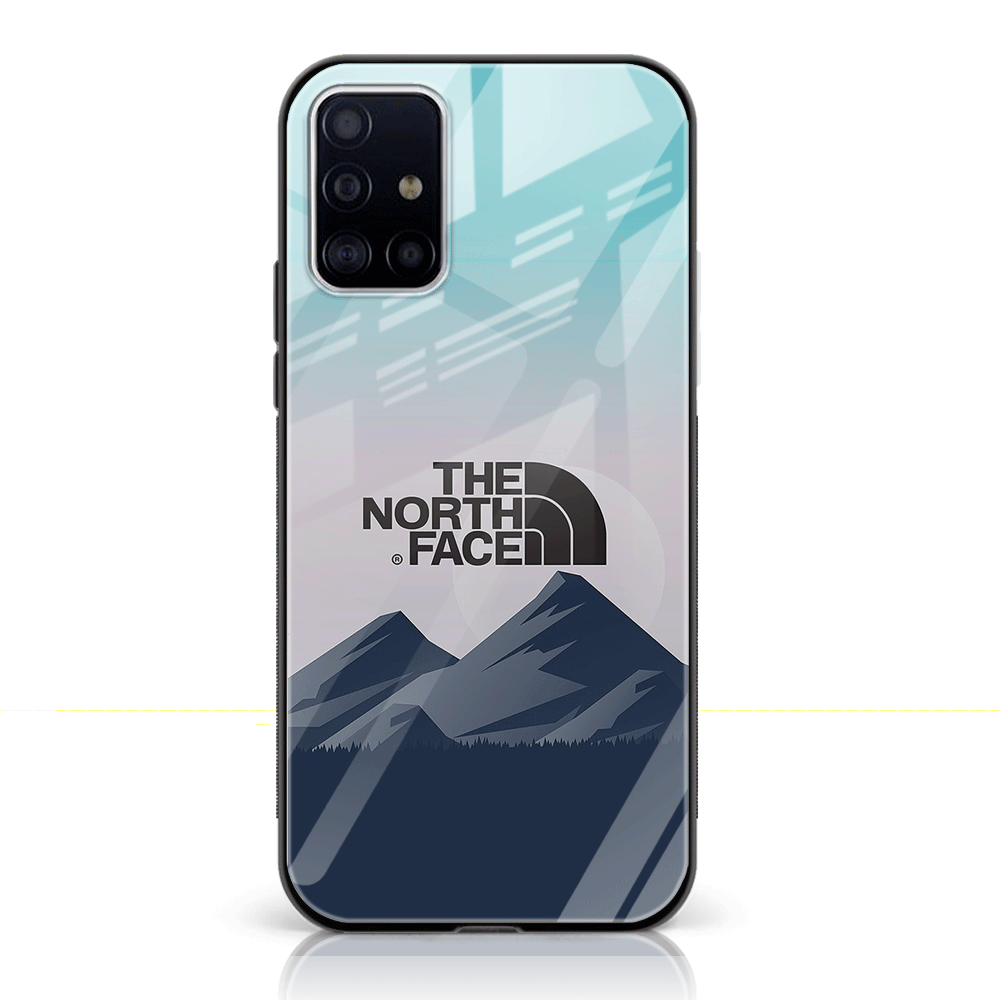Samsung Galaxy A51 The North Face Series Printed Glass soft Bumper shock Proof Case