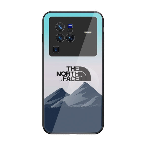 Vivo X80 - The North Face Series  Design 4 - Premium Printed Glass soft Bumper shock Proof Case  CS-20435