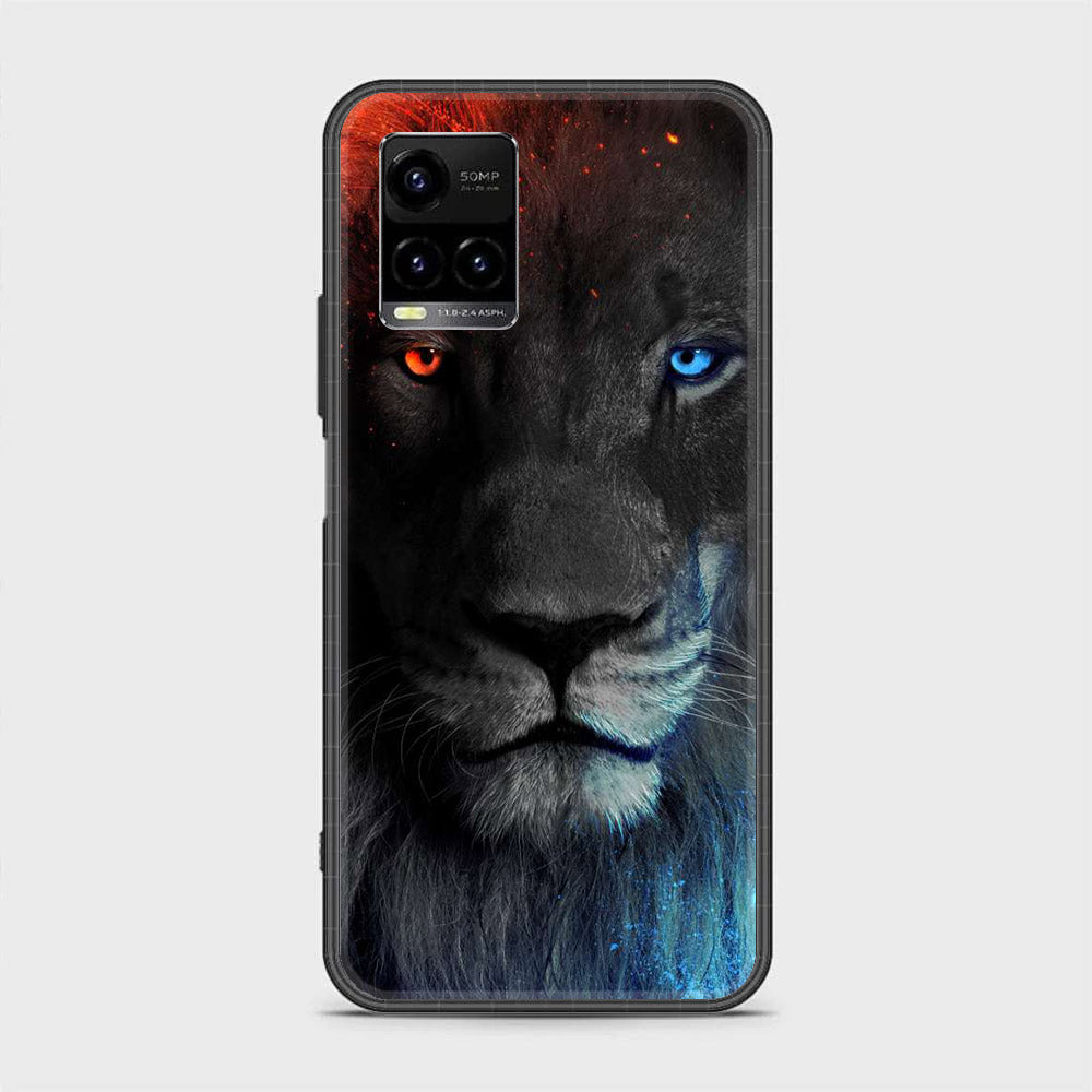 Vivo Y21a - Tiger Series - Premium Printed Glass soft Bumper shock Proof Case