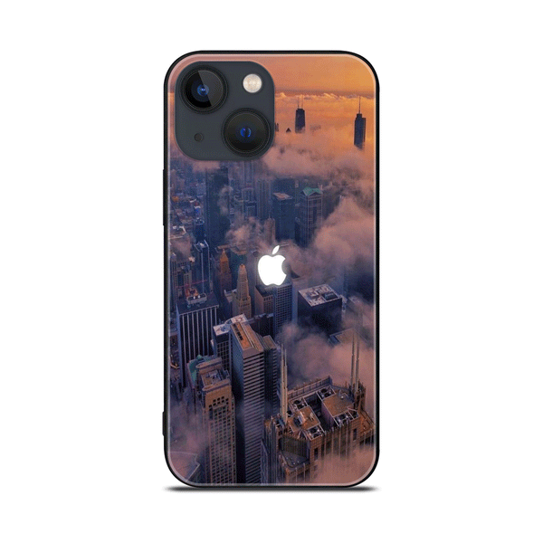 iPhone 14 - Apple logo Design 4 - Premium Printed Glass soft Bumper shock Proof Case CS-9279