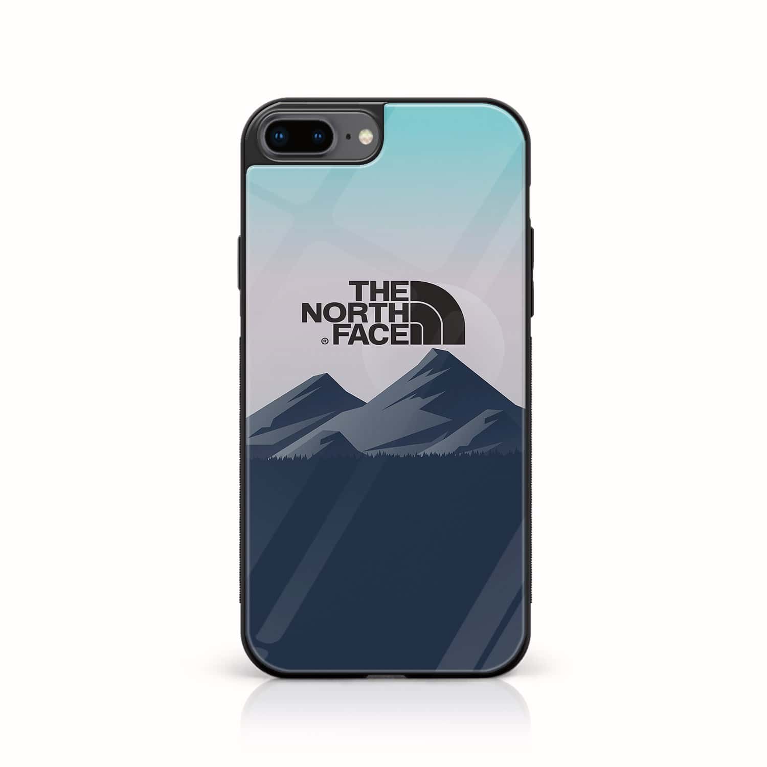iPhone 7 Plus - The North Face Series - Premium Printed Glass soft Bumper shock Proof Case