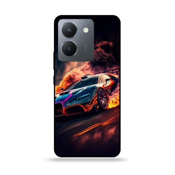 Vivo Y36 - Racing Design 4 - Premium Printed Glass soft Bumper shock Proof Case CS-22401 CS-22403