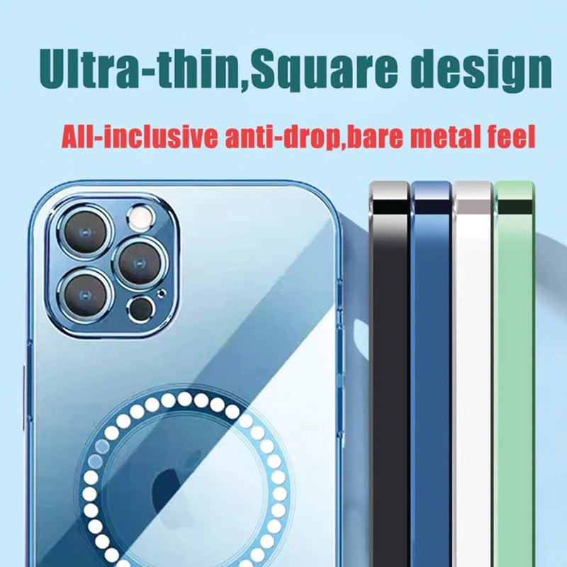 iPhone 13 Pro Max Sierra Blue 2.0 MagSafe supported Luxury Plating case with Camera Lens Protection
