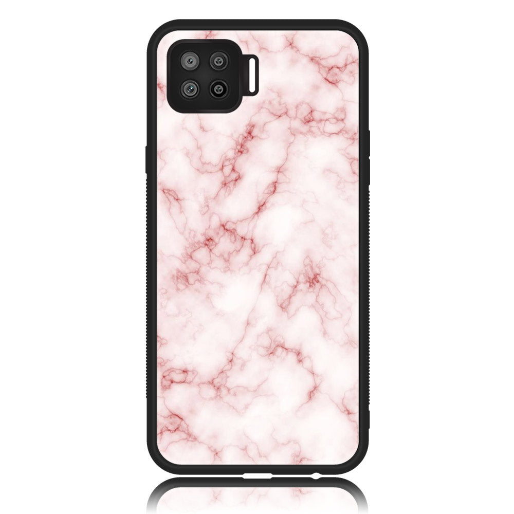 Oppo A93 4G - Pink Marble Series - Premium Printed Glass soft Bumper shock Proof Case