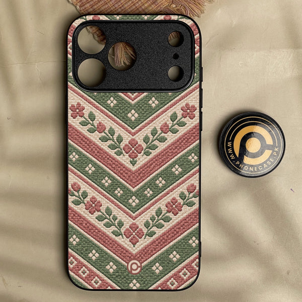 Iphone 18 Pro - Classic Weave Design 17 - Premium Metal Printed Soft Bumper Shock Proof Case