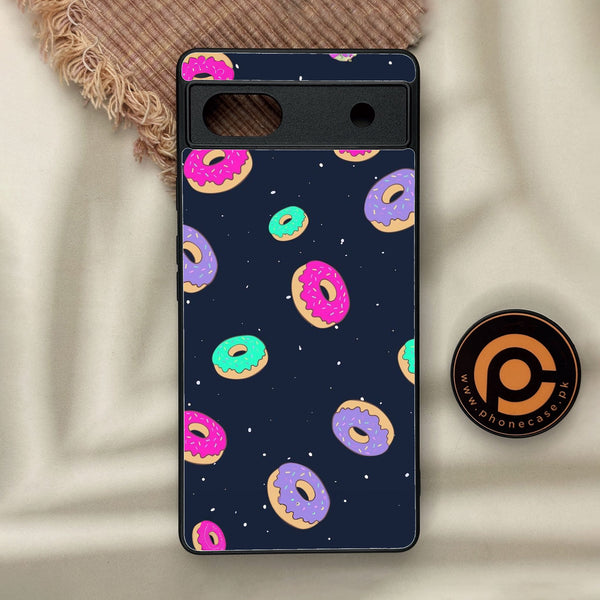 Google Pixel 6a - Colorful Donuts - Premium Metal Printed Soft Bumper Shock Proof Case