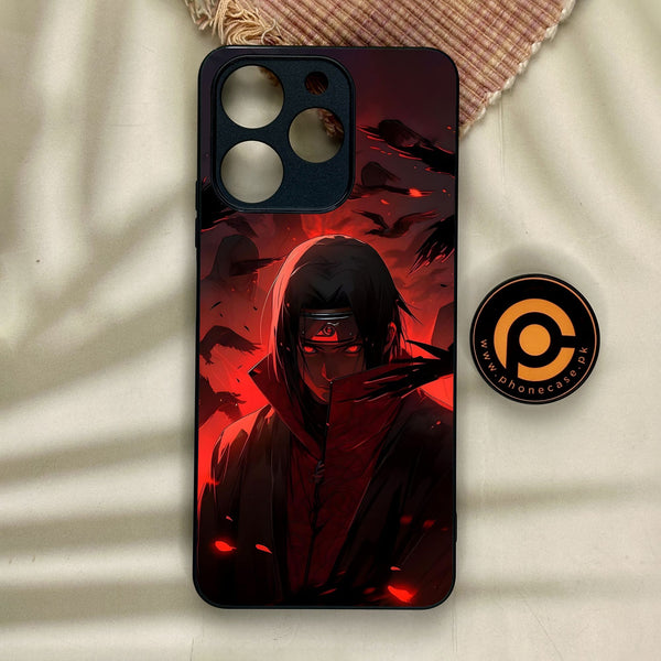 Realme Note 70 - Red Rings Itachi - Premium Metal Printed Soft Bumper Shock Proof Case